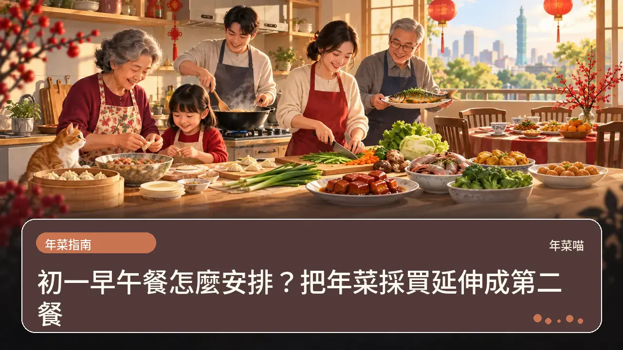 初一早午餐怎麼安排?把年菜採買延伸成第二餐主題插畫