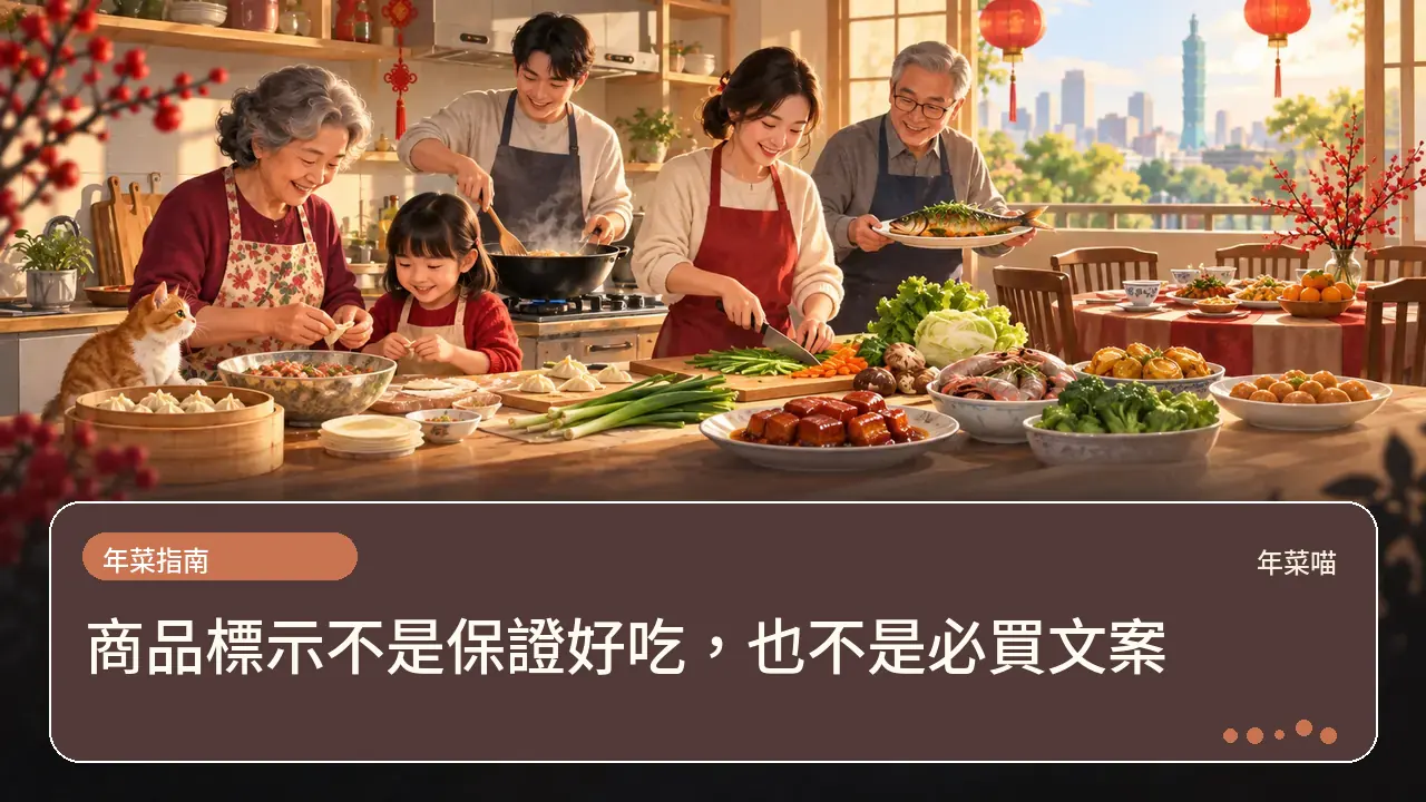 商品標示不是保證好吃,也不是必買文案主題插畫