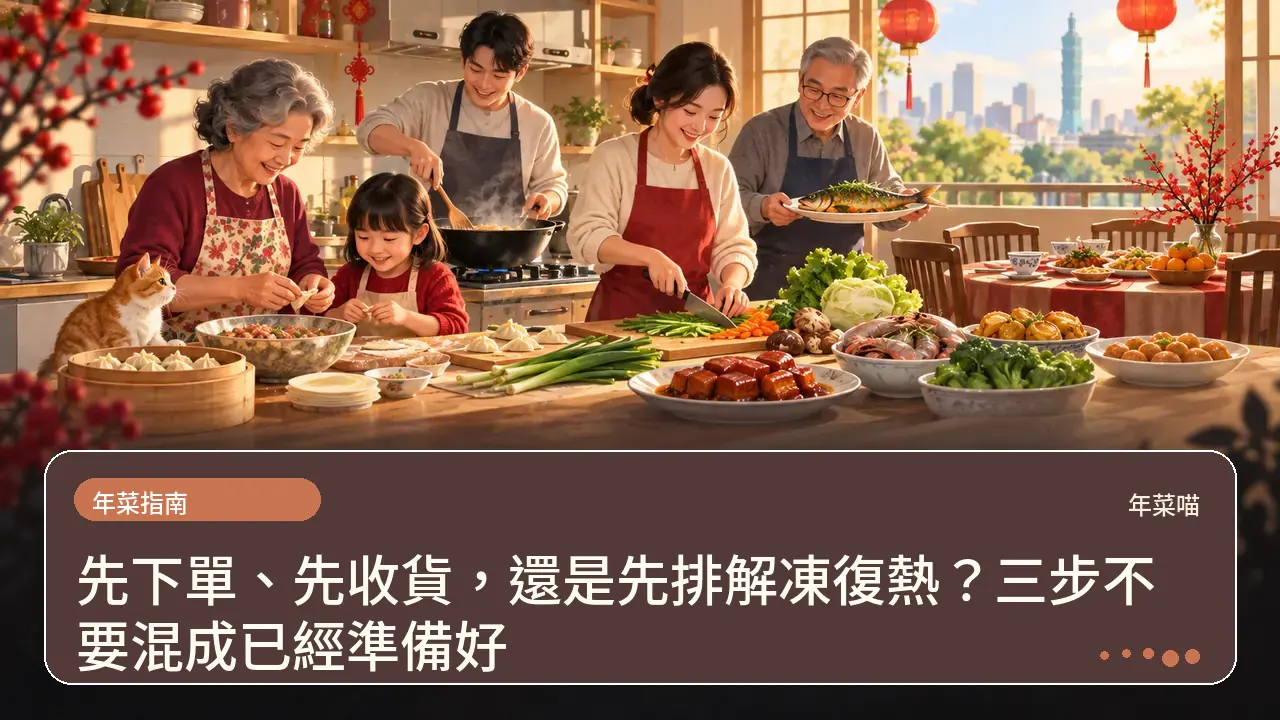 先下單、先收貨,還是先排解凍復熱?三步不要混成已經準備好主題插畫